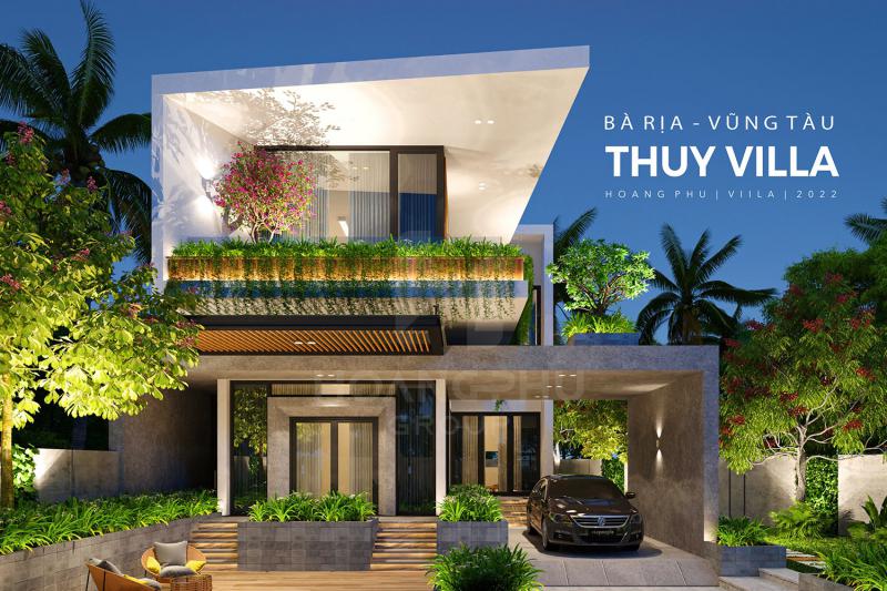 Biệt thự 2 tầng phong cách hiện đại với hình khối ấn tượng