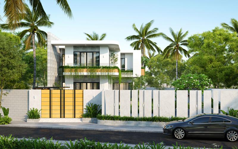 Mẫu biệt thự sân vườn 2 tầng hiện đại hài hòa cùng thiên nhiên